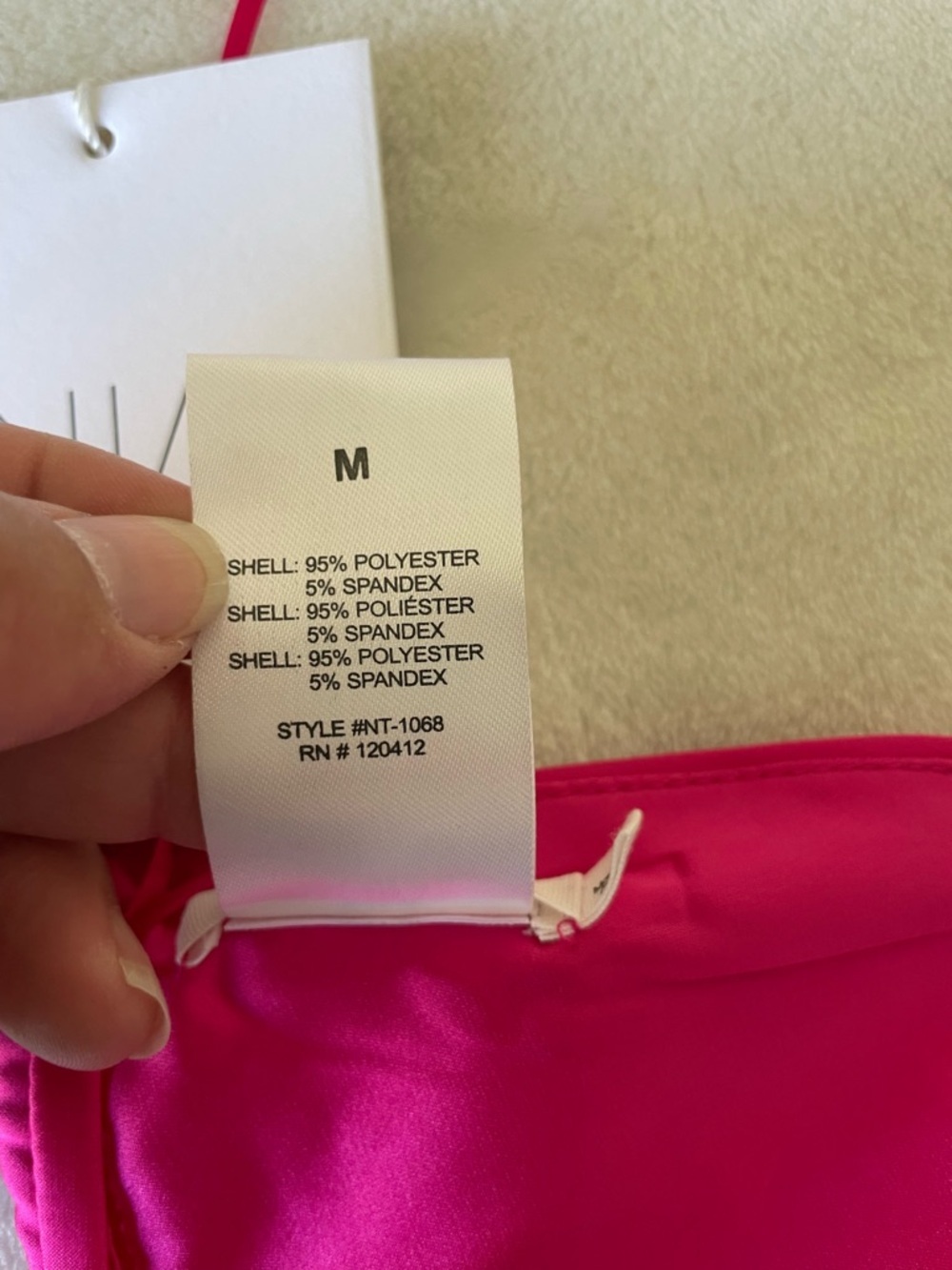 Nia The Label Satin Triangle Bralette in Vibrant Pink - Picture 6 of 7